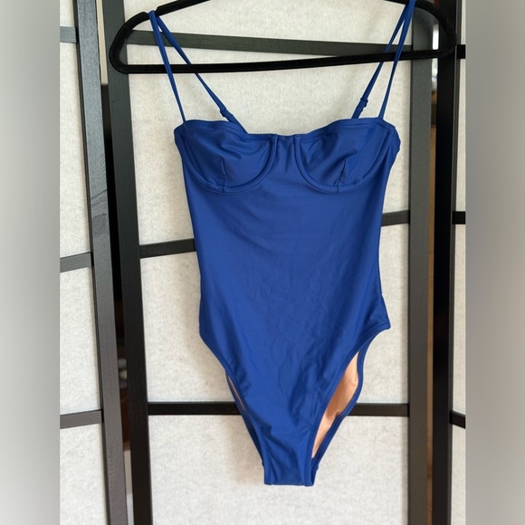NWOT J Crew Heritage Balconette Underwire One Piece Swimsuit - Size 4 ~ Blue - Picture 2 of 8